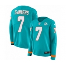 Women Nike Miami Dolphins #7 Jason Sanders Limited Aqua Therma Long Sleeve NFL Jersey