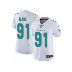 Women Nike Miami Dolphins #91 Cameron Wake White Stitched NFL Vapor Untouchable Limited Jersey
