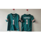 Women's Miami Dolphins #1 Tua Tagovailoa Aqua F.U.S.E Vapor Untouchable Stitched Jersey