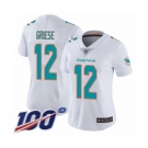 Women's Miami Dolphins #12 Bob Griese White Vapor Untouchable Limited Player 100th Season Football Jersey