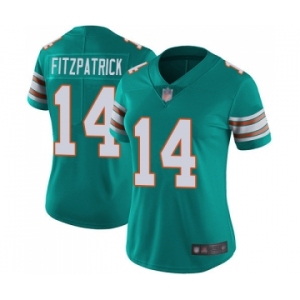 Women's Miami Dolphins #14 Ryan Fitzpatrick Aqua Green Alternate Vapor Untouchable Limited Player Football Jersey