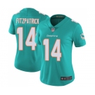 Women's Miami Dolphins #14 Ryan Fitzpatrick Aqua Green Team Color Vapor Untouchable Limited Player Football Jersey