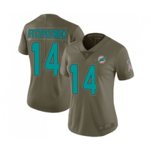 Women's Miami Dolphins #14 Ryan Fitzpatrick Limited Olive 2017 Salute to Service Football Jersey