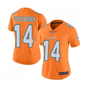 Women's Miami Dolphins #14 Ryan Fitzpatrick Limited Orange Rush Vapor Untouchable Football Jersey