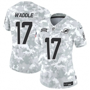 Women's Miami Dolphins #17 Jaylen Waddle 2024 F.U.S.E Arctic Camo Salute To Service Limited Stitched Football Jersey