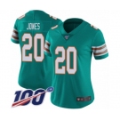 Women's Miami Dolphins #20 Reshad Jones Aqua Green Alternate Vapor Untouchable Limited Player 100th Season Football Jersey