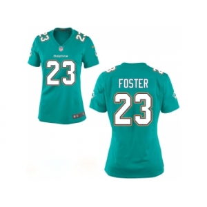 Womens Miami Dolphins #23 Adrian Foster Aqua Green Game Jersey