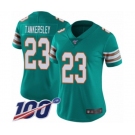 Women's Miami Dolphins #23 Cordrea Tankersley Aqua Green Alternate Vapor Untouchable Limited Player 100th Season Football Jersey