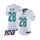 Women's Miami Dolphins #28 Bobby McCain White Vapor Untouchable Limited Player 100th Season Football Jersey