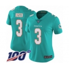 Women's Miami Dolphins #3 Josh Rosen Aqua Green Team Color Vapor Untouchable Limited Player 100th Season Football Jersey