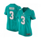 Women's Miami Dolphins #3 Josh Rosen Game Aqua Green Team Color Football Jersey