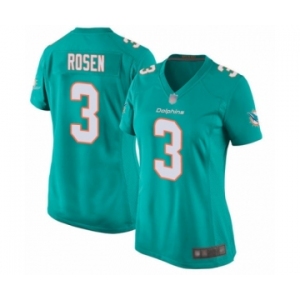 Women's Miami Dolphins #3 Josh Rosen Game Aqua Green Team Color Football Jersey