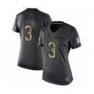 Women's Miami Dolphins #3 Josh Rosen Limited Black 2016 Salute to Service Football Jersey