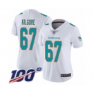 Women's Miami Dolphins #67 Daniel Kilgore White Vapor Untouchable Limited Player 100th Season Football Jersey