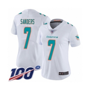 Women's Miami Dolphins #7 Jason Sanders White Vapor Untouchable Limited Player 100th Season Football Jersey