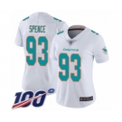 Women's Miami Dolphins #93 Akeem Spence White Vapor Untouchable Limited Player 100th Season Football Jersey