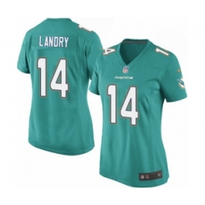 Women's Nike Miami Dolphins #14 Jarvis Landry Game Aqua Green Team Color NFL Jersey