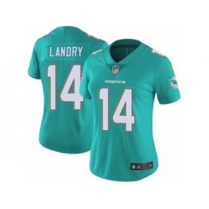 Women's Nike Miami Dolphins #14 Jarvis Landry Vapor Untouchable Limited Aqua Green Team Color NFL Jersey