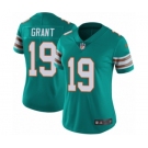 Women's Nike Miami Dolphins #19 Jakeem Grant Aqua Green Alternate Vapor Untouchable Elite Player NFL Jersey