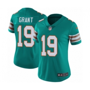 Women's Nike Miami Dolphins #19 Jakeem Grant Aqua Green Alternate Vapor Untouchable Limited Player NFL Jersey