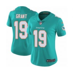 Women's Nike Miami Dolphins #19 Jakeem Grant Aqua Green Team Color Vapor Untouchable Limited Player NFL Jersey