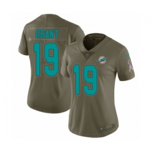 Women's Nike Miami Dolphins #19 Jakeem Grant Limited Olive 2017 Salute to Service NFL Jersey