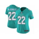 Women's Nike Miami Dolphins #22 T.J. McDonald Vapor Untouchable Limited Aqua Green Team Color NFL Jersey