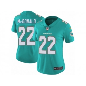 Women's Nike Miami Dolphins #22 T.J. McDonald Vapor Untouchable Limited Aqua Green Team Color NFL Jersey