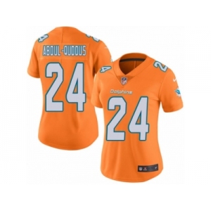 Women's Nike Miami Dolphins #24 Isa Abdul-Quddus Limited Orange Rush NFL Jersey