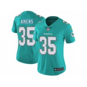 Women's Nike Miami Dolphins #35 Walt Aikens Vapor Untouchable Limited Aqua Green Team Color NFL Jersey