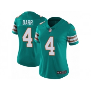 Women's Nike Miami Dolphins #4 Matt Darr Vapor Untouchable Limited Aqua Green Alternate NFL Jersey