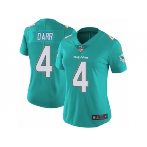 Women's Nike Miami Dolphins #4 Matt Darr Vapor Untouchable Limited Aqua Green Team Color NFL Jersey