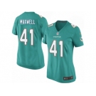 Women's Nike Miami Dolphins #41 Byron Maxwell Game Aqua Green Team Color NFL Jersey