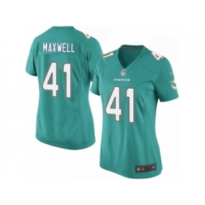 Women's Nike Miami Dolphins #41 Byron Maxwell Game Aqua Green Team Color NFL Jersey