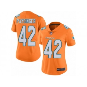 Women's Nike Miami Dolphins #42 Spencer Paysinger Limited Orange Rush NFL Jersey