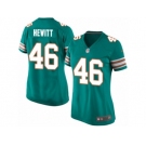 Women's Nike Miami Dolphins #46 Neville Hewitt Limited Aqua Green Alternate NFL Jersey