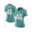 Women's Nike Miami Dolphins #46 Neville Hewitt Limited Aqua Green Team Color NFL Jersey