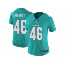 Women's Nike Miami Dolphins #46 Neville Hewitt Vapor Untouchable Limited Aqua Green Team Color NFL Jersey