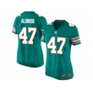 Women's Nike Miami Dolphins #47 Kiko Alonso Game Aqua Green Alternate NFL Jersey