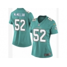 Women's Nike Miami Dolphins #52 Raekwon McMillan Limited Aqua Green Team Color NFL Jersey