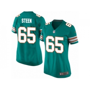 Women's Nike Miami Dolphins #65 Anthony Steen Limited Aqua Green Alternate NFL Jersey