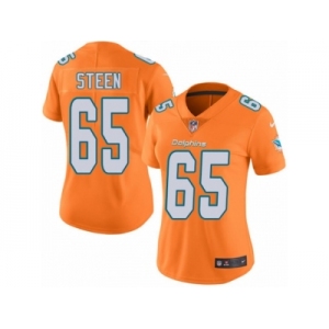 Women's Nike Miami Dolphins #65 Anthony Steen Limited Orange Rush NFL Jersey