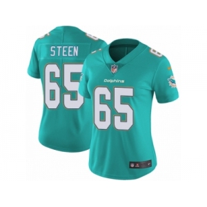 Women's Nike Miami Dolphins #65 Anthony Steen Vapor Untouchable Limited Aqua Green Team Color NFL Jersey