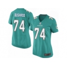 Women's Nike Miami Dolphins #74 Jermon Bushrod Game Aqua Green Team Color NFL Jersey