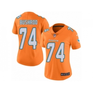 Women's Nike Miami Dolphins #74 Jermon Bushrod Limited Orange Rush NFL Jersey