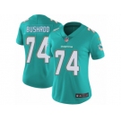 Women's Nike Miami Dolphins #74 Jermon Bushrod Vapor Untouchable Limited Aqua Green Team Color NFL Jersey