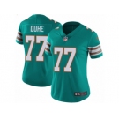 Women's Nike Miami Dolphins #77 Adam Joseph Duhe Vapor Untouchable Limited Aqua Green Alternate NFL Jersey