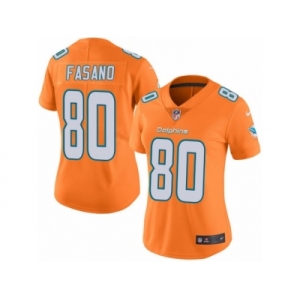 Women's Nike Miami Dolphins #80 Anthony Fasano Limited Orange Rush NFL Jersey