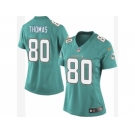 Women's Nike Miami Dolphins #80 Julius Thomas Limited Aqua Green Team Color NFL Jersey