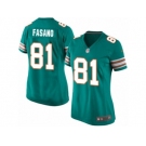 Women's Nike Miami Dolphins #81 Anthony Fasano Limited Aqua Green Alternate NFL Jersey